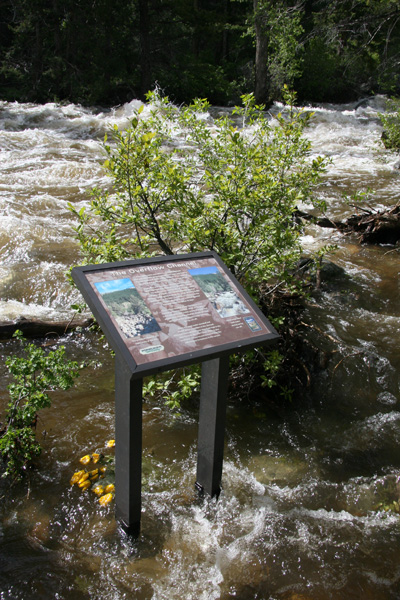 overflow channel sign high water